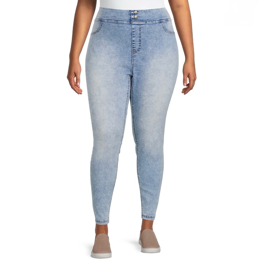 Terra & Sky Women’s Plus Size Denim Jeggings With Stretch High Rise Skinny NWT